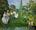Couples relaxants près d’un étang Paul Cézanne